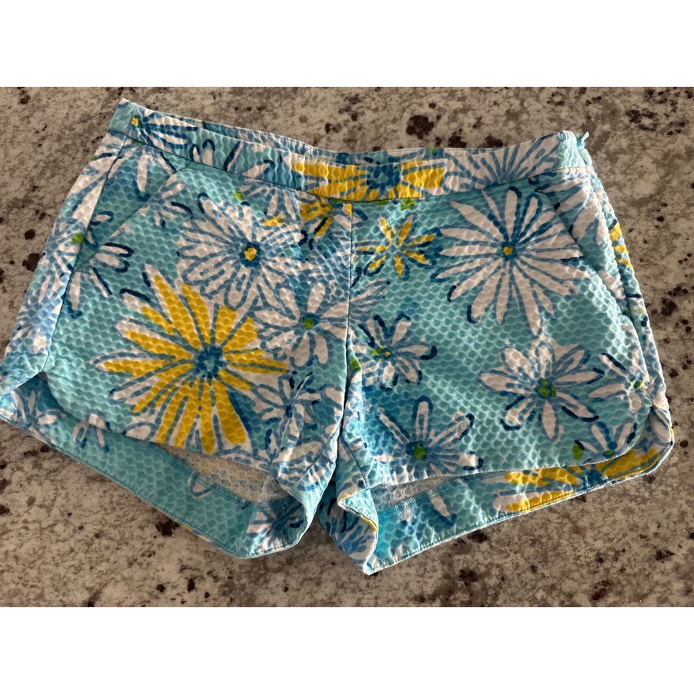 Lilly Pulitzer Adieâ Breakwater Blue Allover Daisy Dance Shorts 00